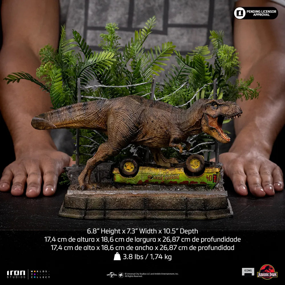 JURASSIC PARK ICONS T-REX BREAKOUT SET A STATUE