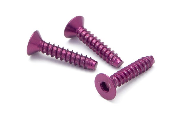 Alu Tp Flat Hd Screw 3 X15Mm Hex Socket/Purple/5Pc