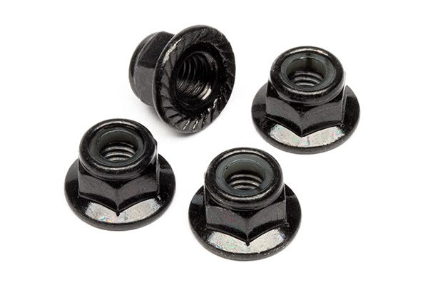 Flanged Lock Nut M5 (Black/4Pcs)