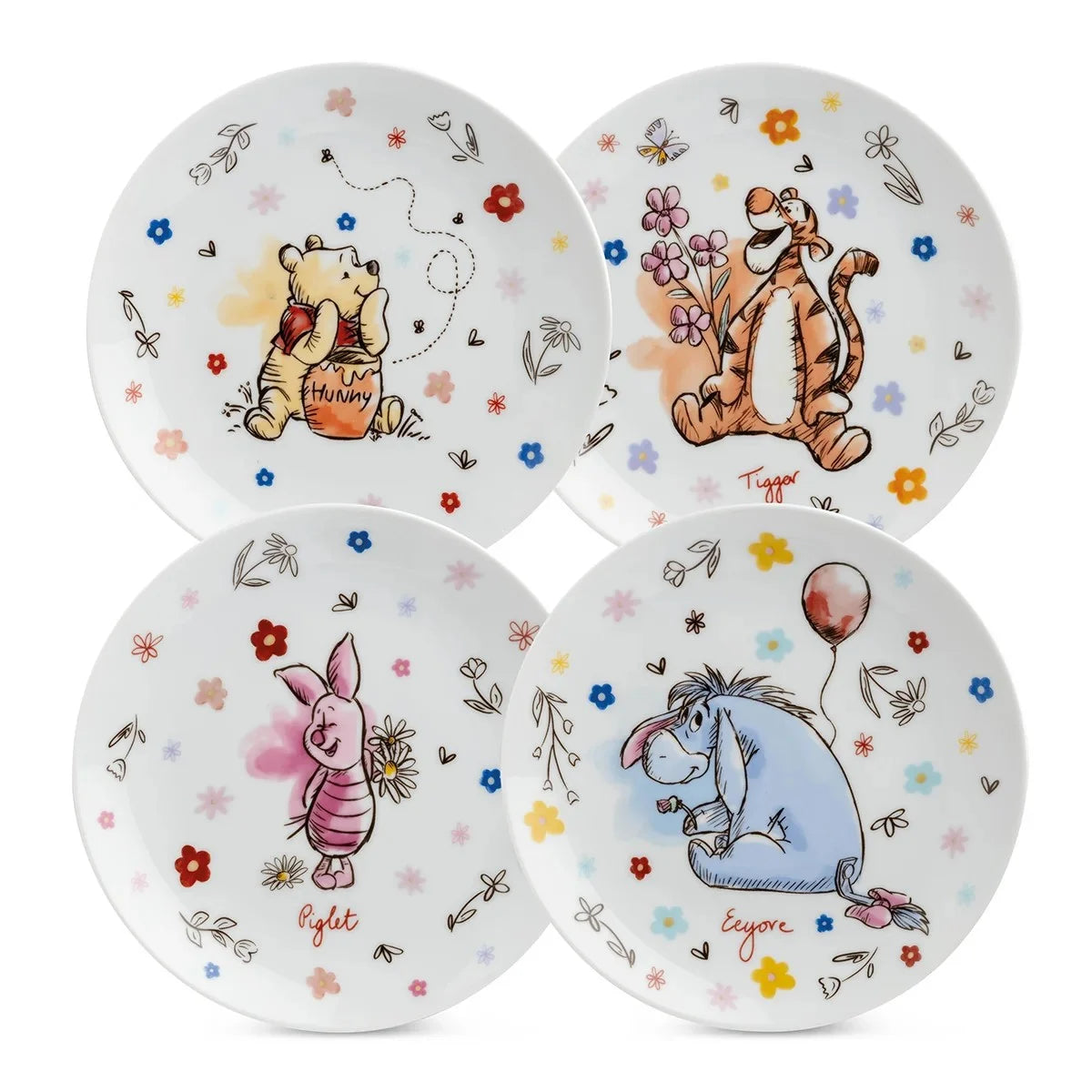 WINNIE THE POOH - 4pcs Dessert Plate Set D19cm
