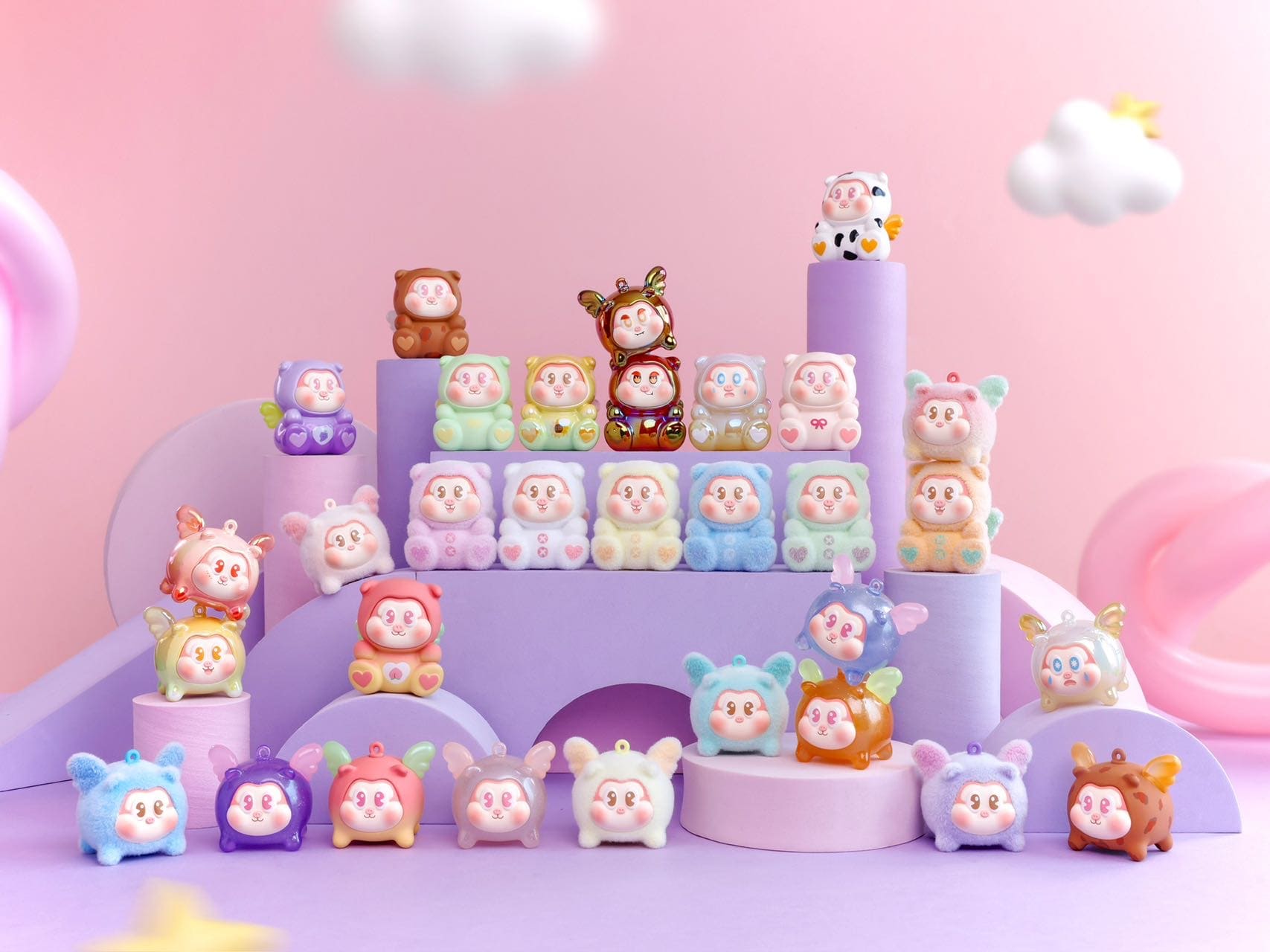 SLLO - Flying Pig - Display of 24 Mini Figures 5cm - Mystery Box