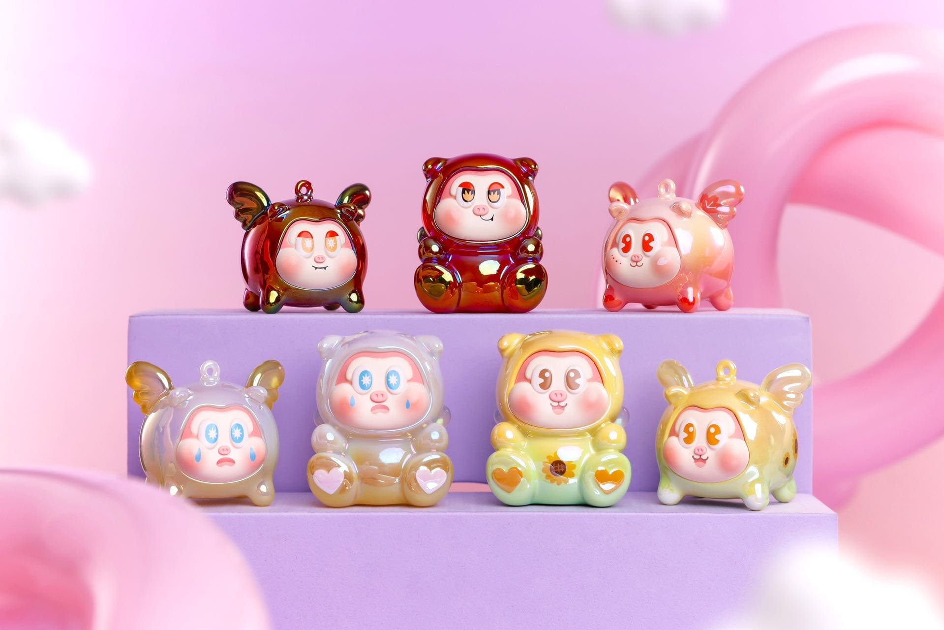 SLLO - Flying Pig - Display of 24 Mini Figures 5cm - Mystery Box