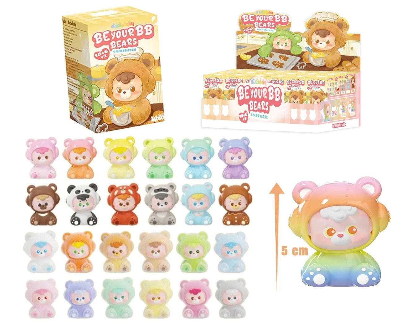 DIUDIUBABY - BB Bear - Display of 18 Mini Figures 5cm - Mystery Box