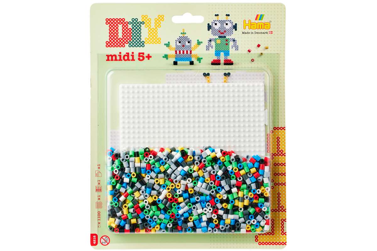 Hama midi blisterpakning stor firkant, robotter
