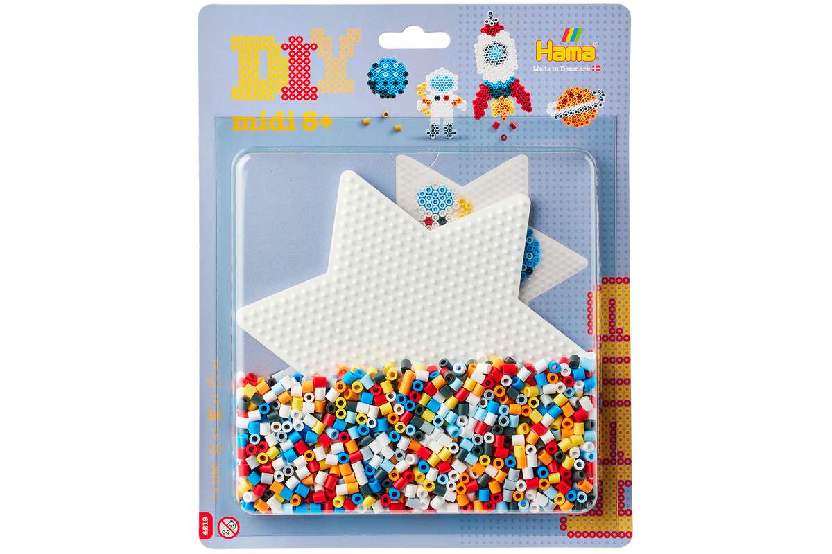 Hama midi blisterpakning stor stjerne, space