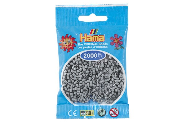 Hama mini perler 2000stk grå