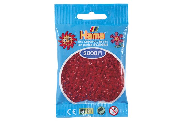 Hama mini perler 2000stk mørkerød