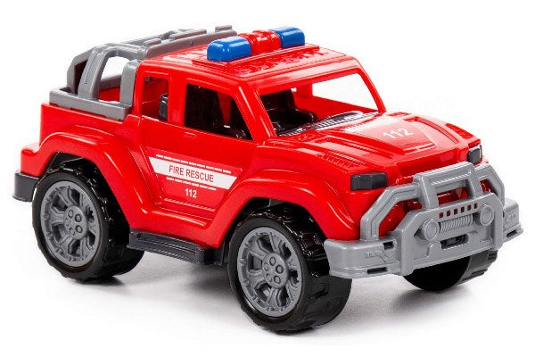 Jeep brandbil 21,8x12x10,3cm i net, rød