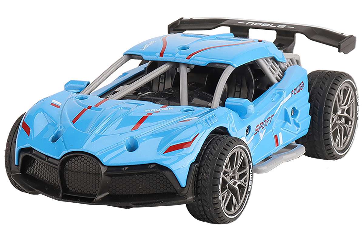 Die-cast pull back car w/sound &Try-Me, blue