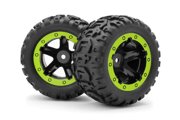 Slyder MT Wheels/Tires Assembled (Black/Green)