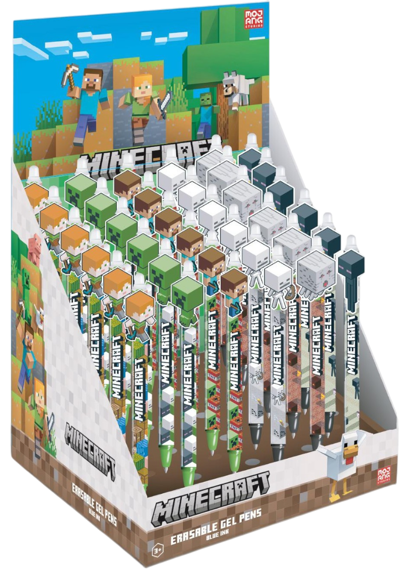 MINECRAFT - Head Topper Erasable Gel Pen (Display 36 pcs)