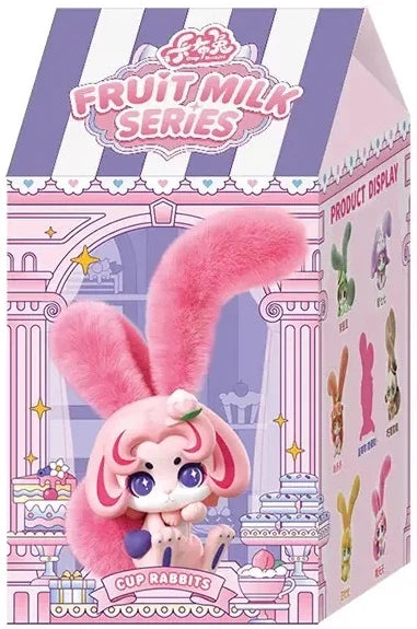 CUP RABBITS - Fruits Milk - Display of 6 Plushs 17cm - Mystery Box