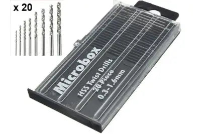 MICROBOX DRILL BITS SET (20) 0.3-1.6mm