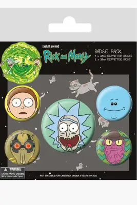 RICK AND MORTY FACES BADGE PACK