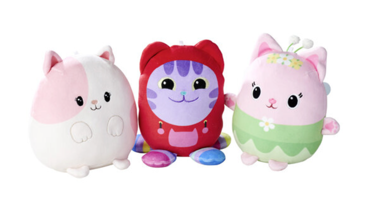 GABBY'S DOLLHOUSE - Squishy - Assortment de 6 Plushs 20cm - 3 Models