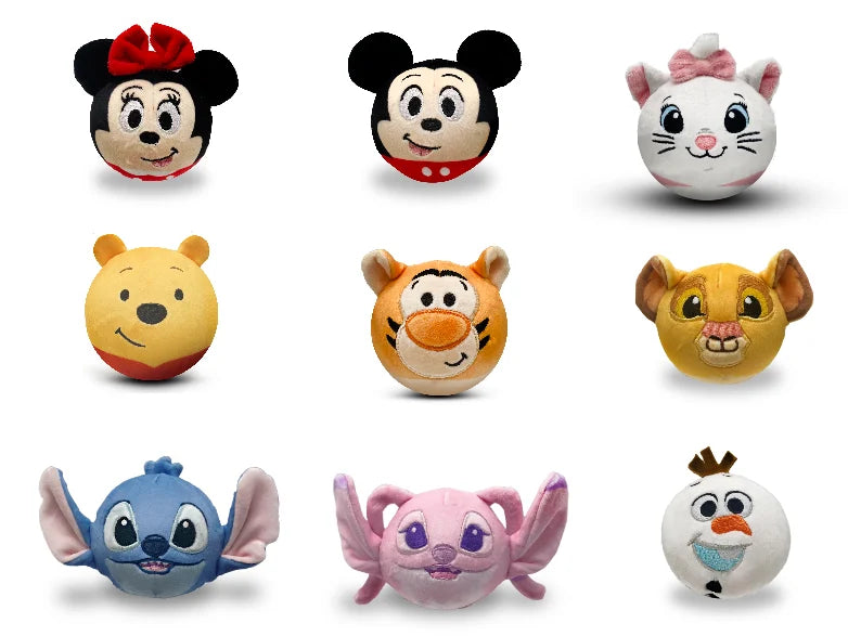DISNEY - Displayof 9 Memory Foam 'Squashkings' Ball - 8cm