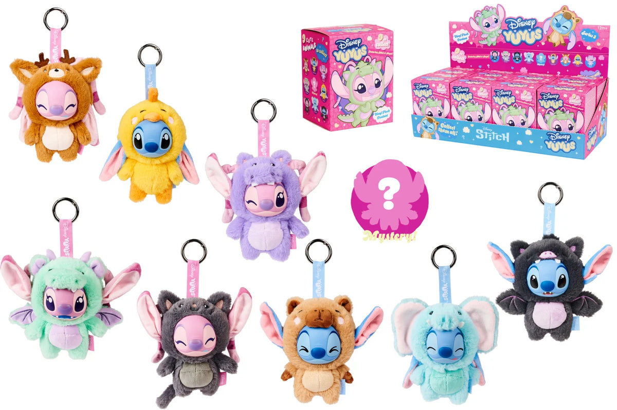 STITCH - Display of 8 Keychains YUYUS 12cm - 8 Models Wave 3