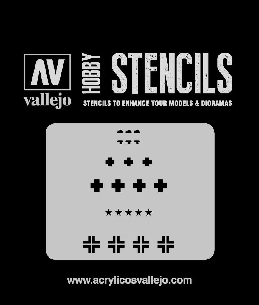STENCIL STAFV001 WWII GERMAN TANK MARKS