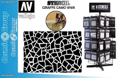 STENCIL STCAM003 GIRAFFE CAMO WWII