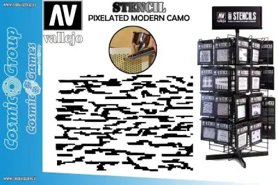 STENCIL STCAM004 PIXELATED MODERN CAMO