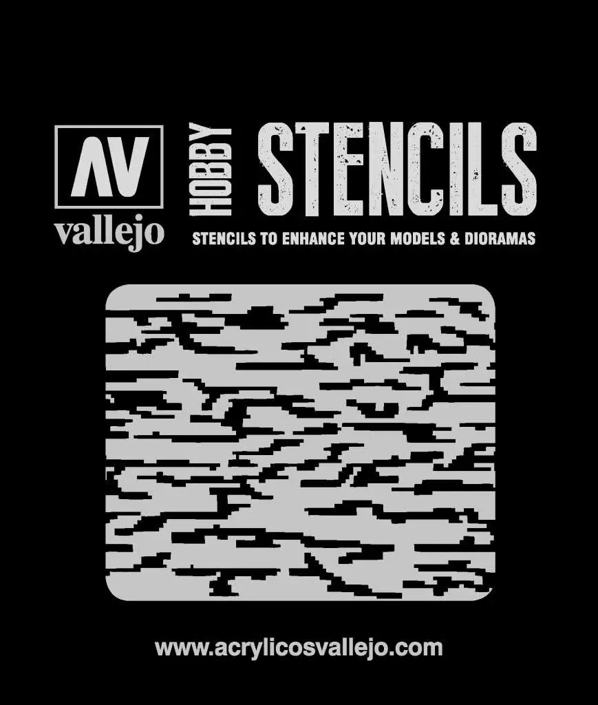 STENCIL STCAM004 PIXELATED MODERN CAMO