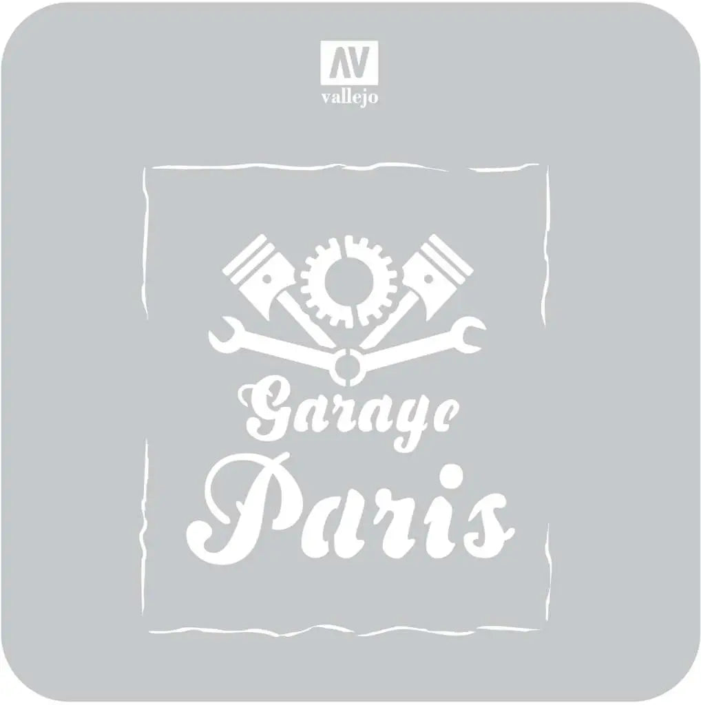 STENCIL STLET001 VINTAGE GARAGE SIGN 125