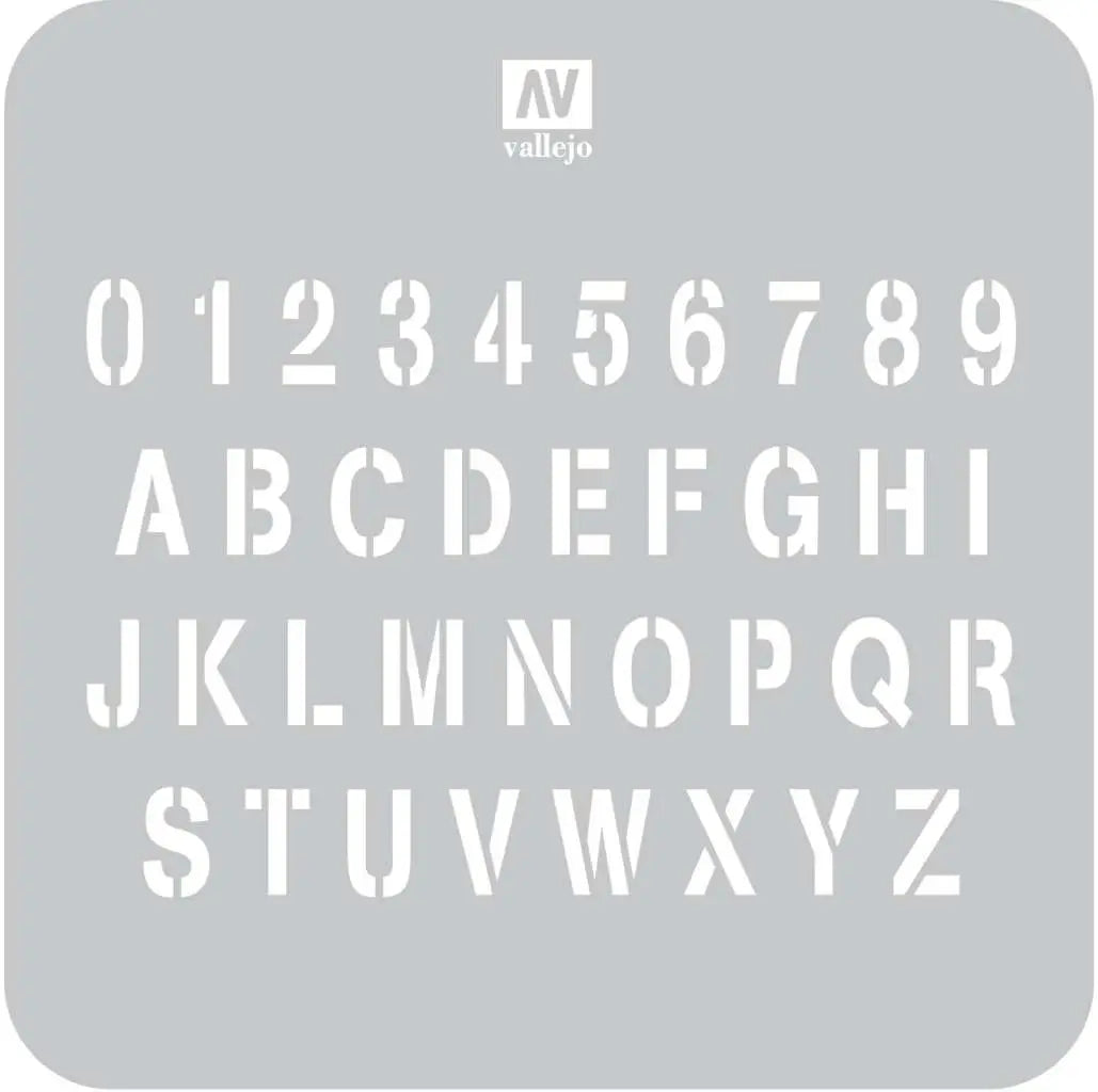 STENCIL STLET002 STAMP FONT