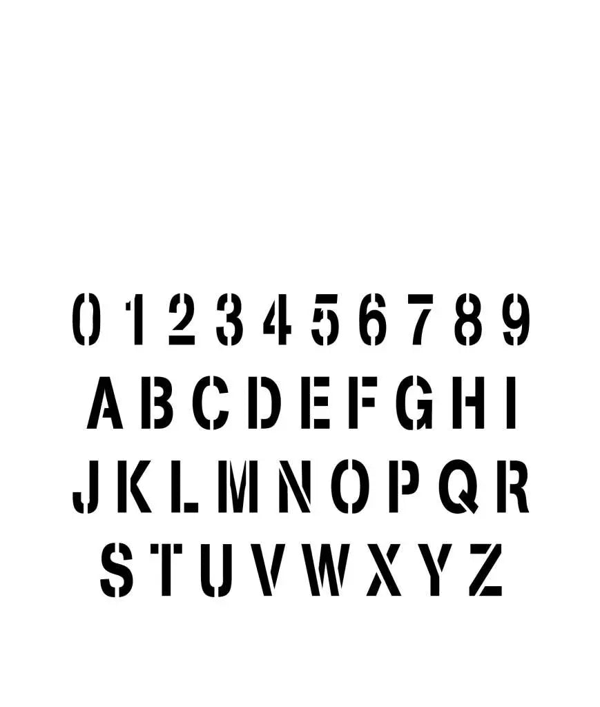 STENCIL STLET002 STAMP FONT