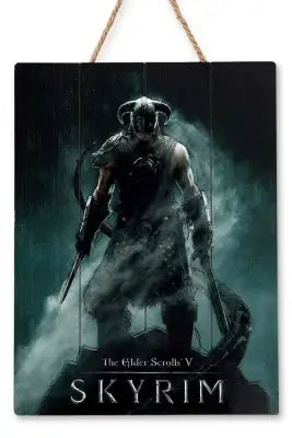 SKYRIM DRAGONBORN WOODEN POSTER