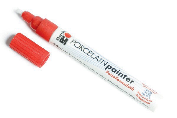 Porcelain painter 1-2mm 532 glitter rød