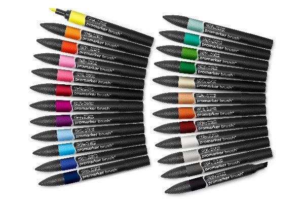 Brushmarker set 24pcs student designer in wallet