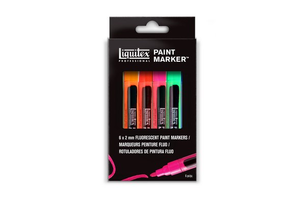 Fin Paint Marker Fluorescent 6pcs