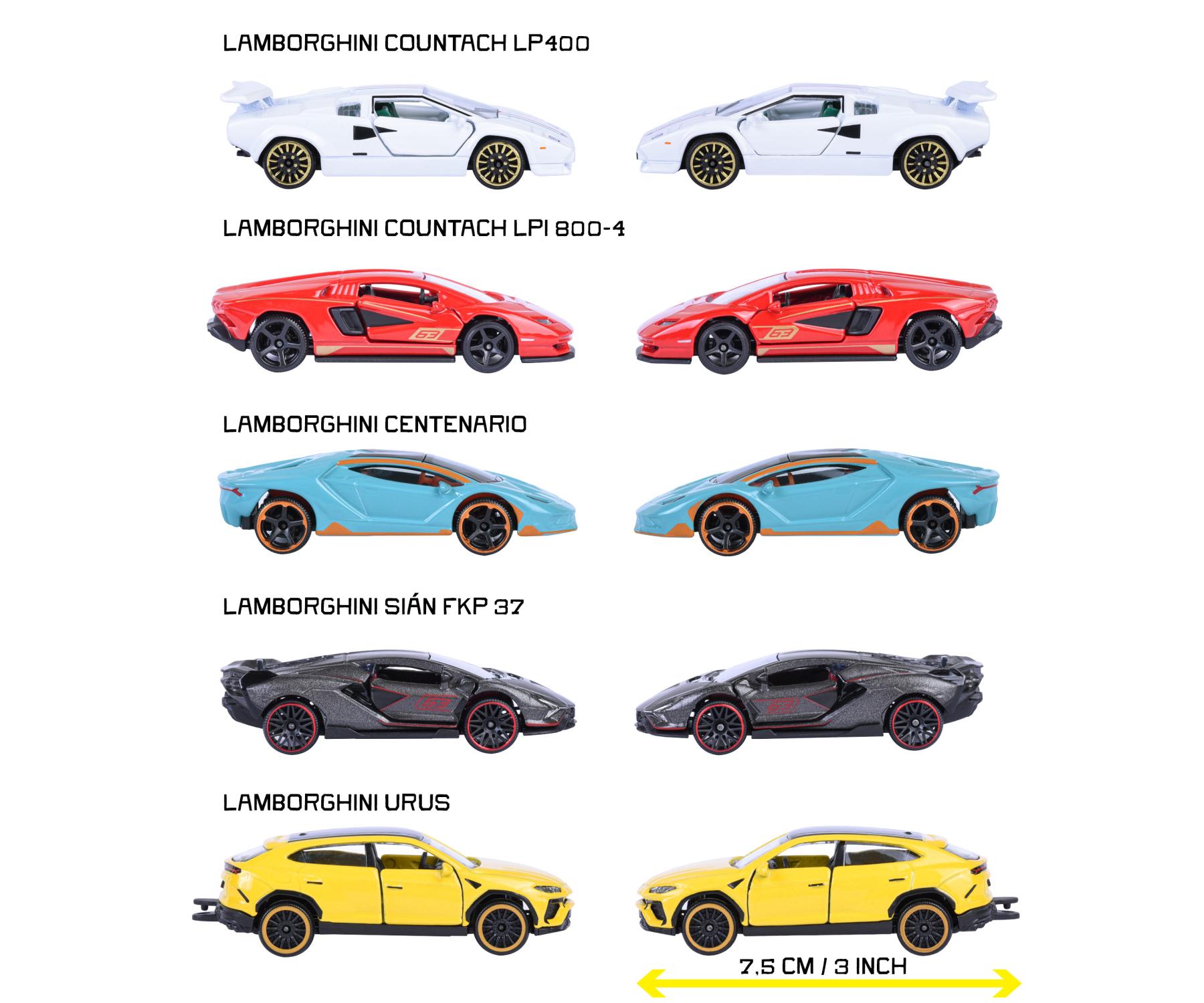 RIDE COOL - Lamborghini - Pack of 5 Miniature Cars - 1:64