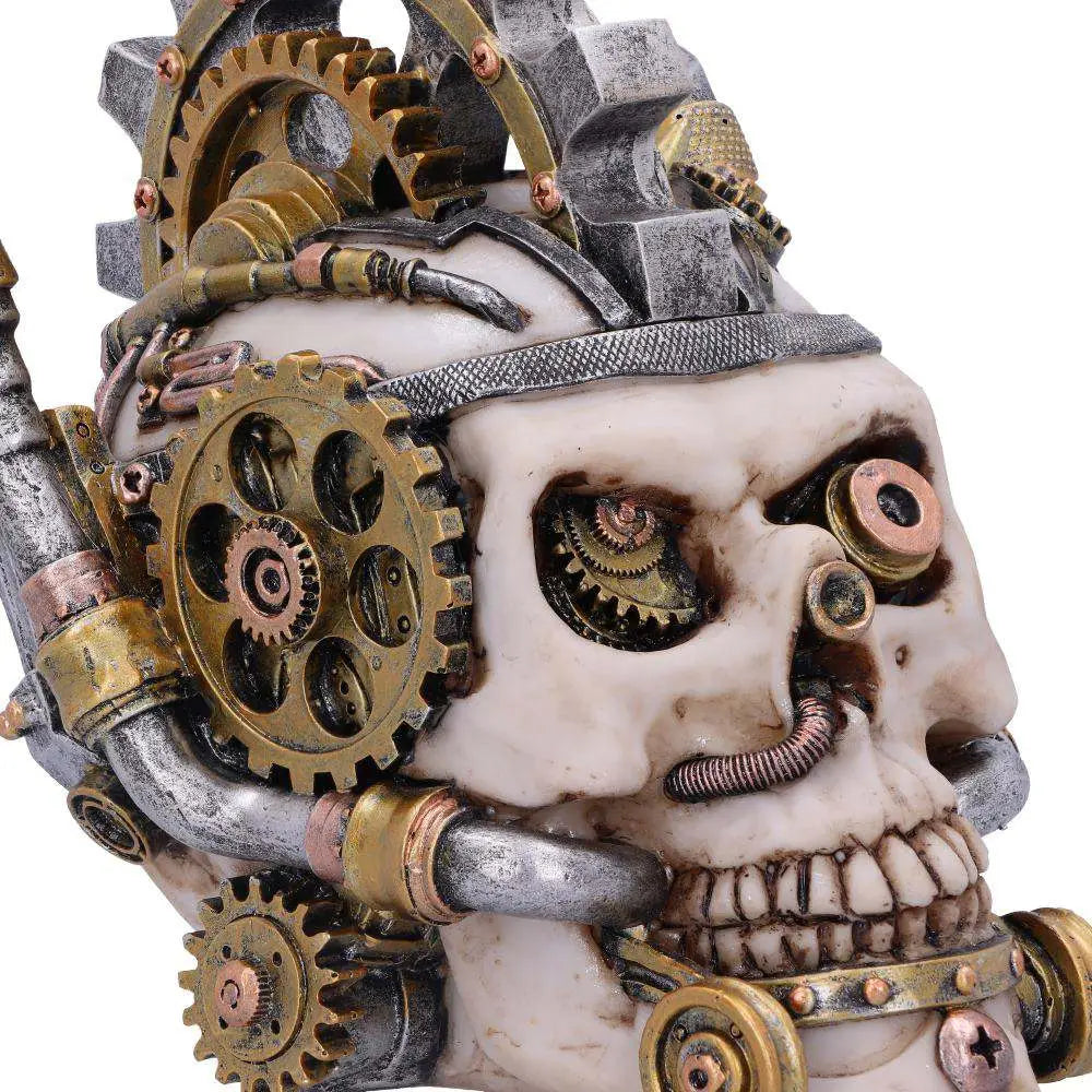 STEAMPUNK MECHANICAL METAL HEAD SKULL