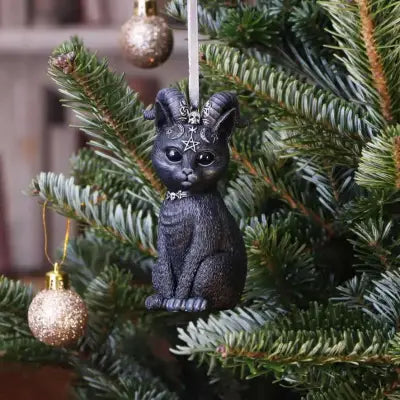 PAWZUPH BLACK HORNED CAT HANGING ORNAMENT