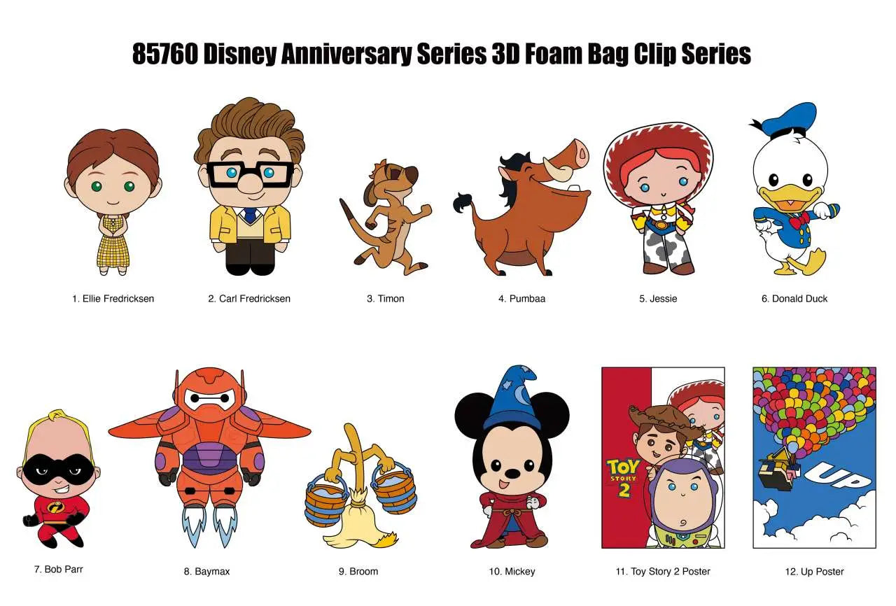 DISNEY ANNIVERSARY BAG CLIP BLIND BOX DISPLAY (24)