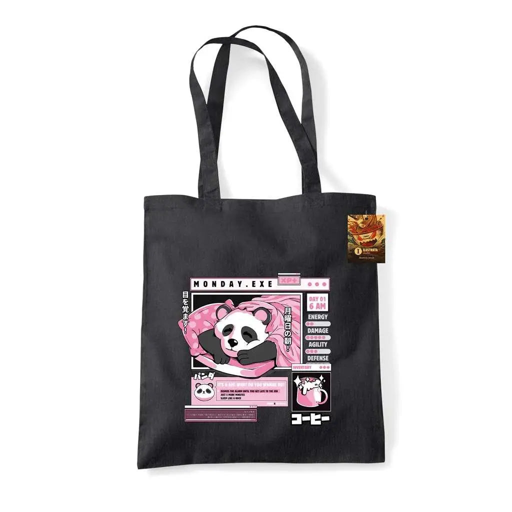 ILUSTRATA MONDAY.EXE BLACK TOTE BAG