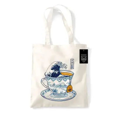 VINCENT TRINIDAD GREAT KANAGAWA TEA TOTE BAG