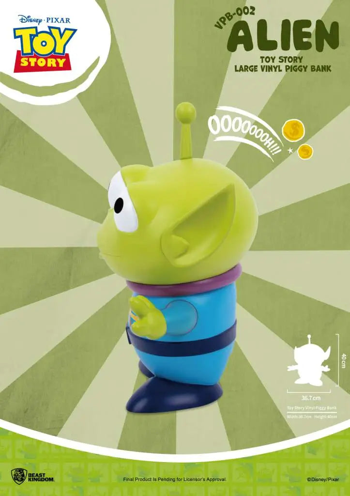 TOY STORY LARGE VINYL PIGGY BANK ALIEN