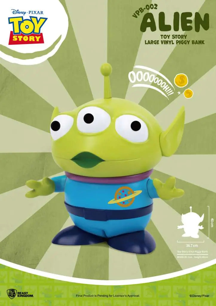 TOY STORY LARGE VINYL PIGGY BANK ALIEN
