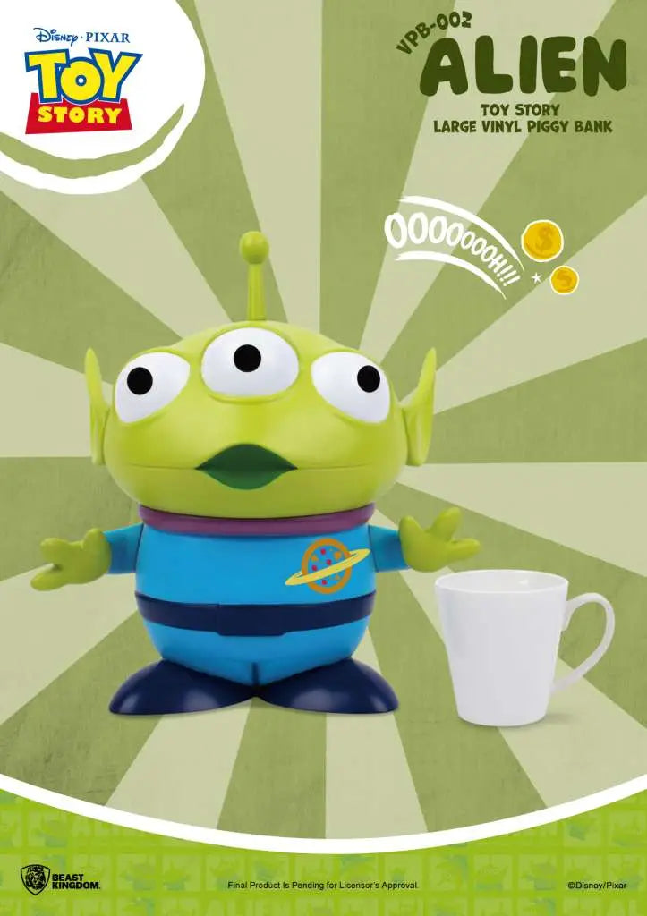 TOY STORY LARGE VINYL PIGGY BANK ALIEN