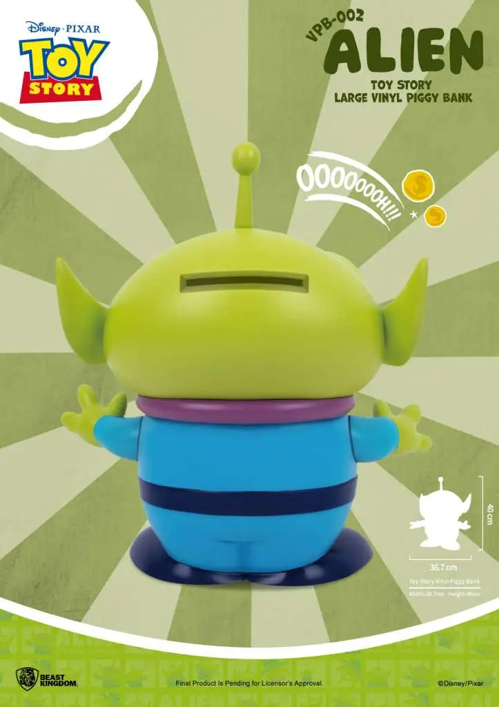 TOY STORY LARGE VINYL PIGGY BANK ALIEN