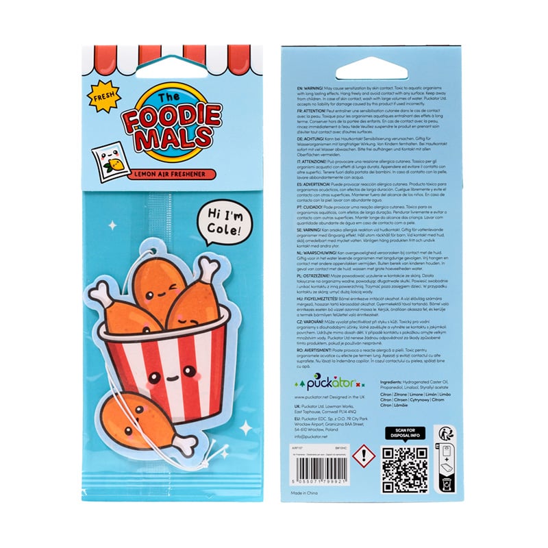 KAWAII - Fried Chicken - Car Air Freshener - Lemon