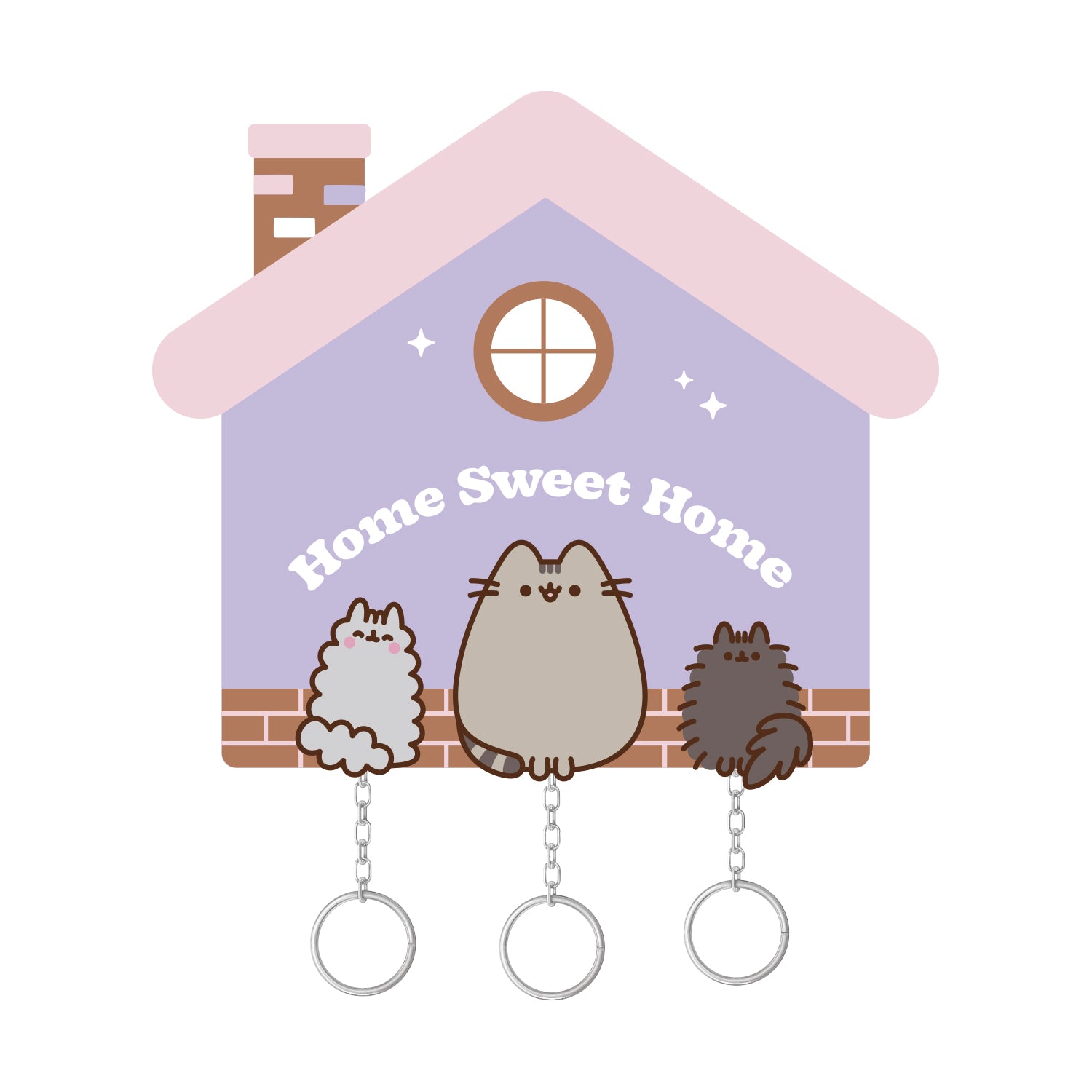 PUSHEEN - Wall Key Holder with 3 Keyrings