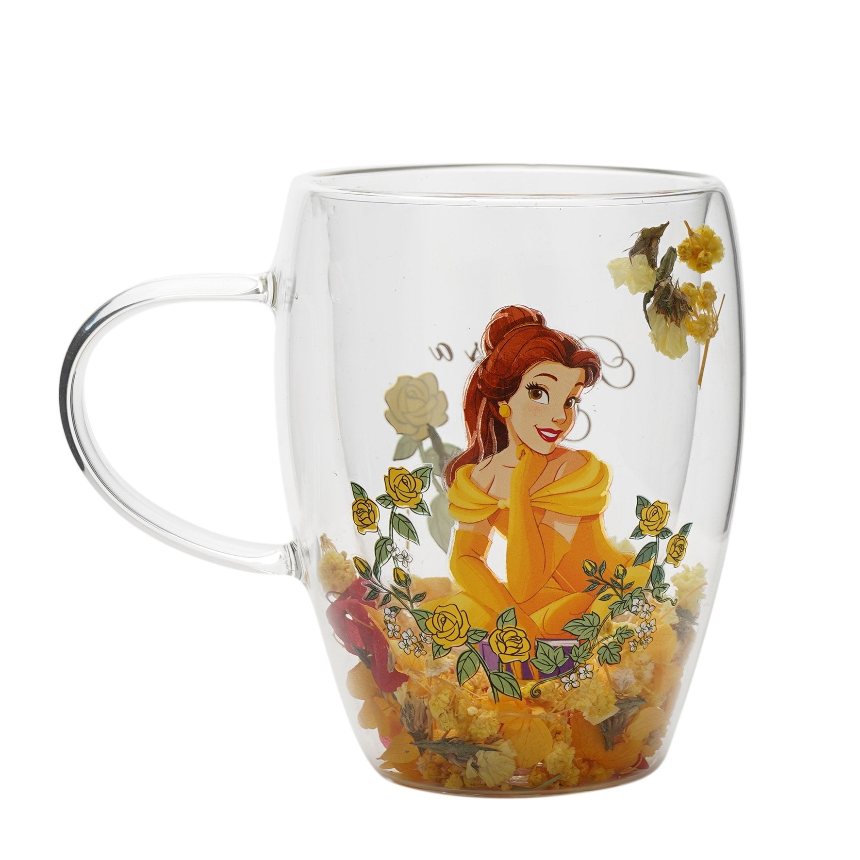 DISNEY PRINCESS - Belle - Glass with Dried Flowers 10oz