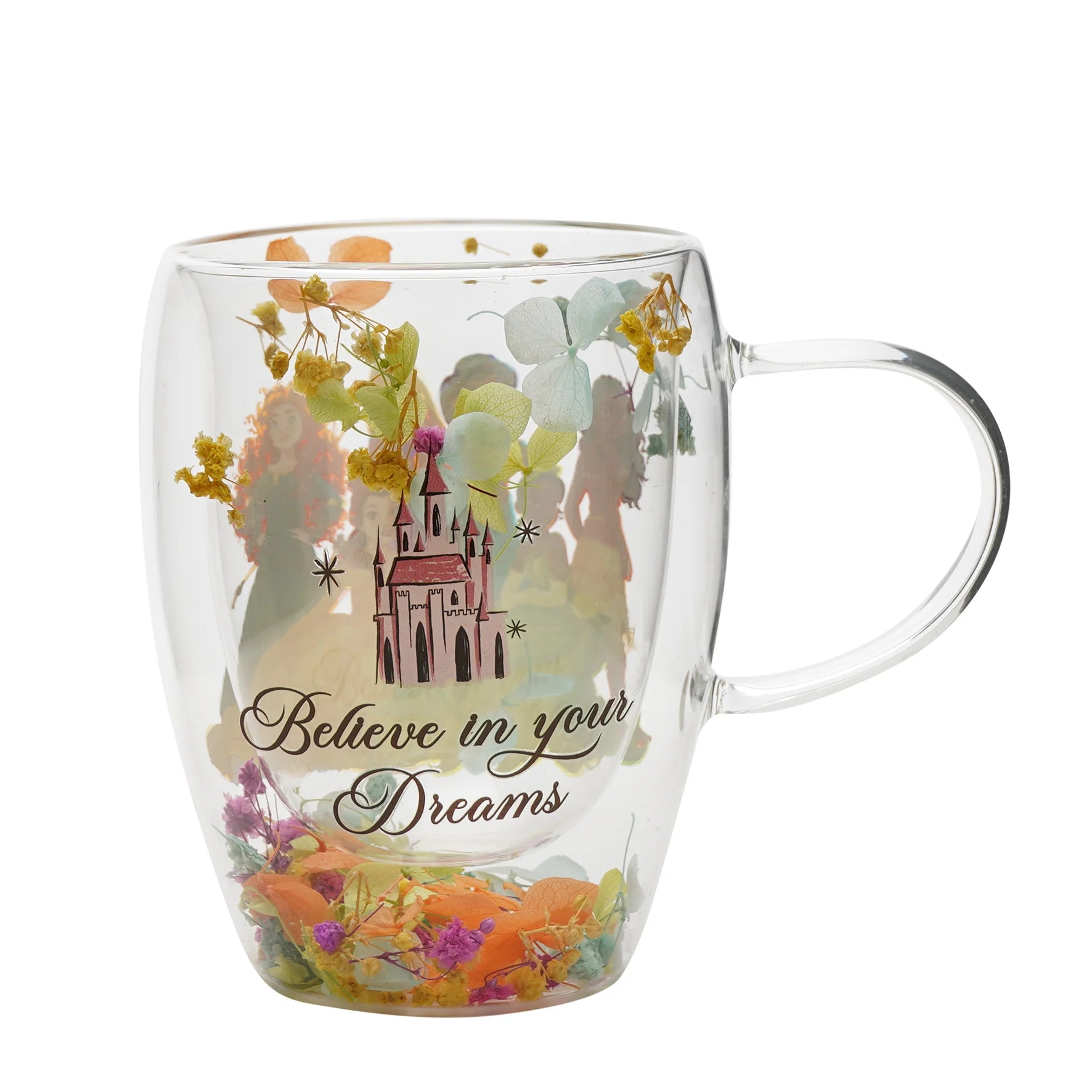 DISNEY PRINCESS - Princess - Glass with Dried Flowers 10oz