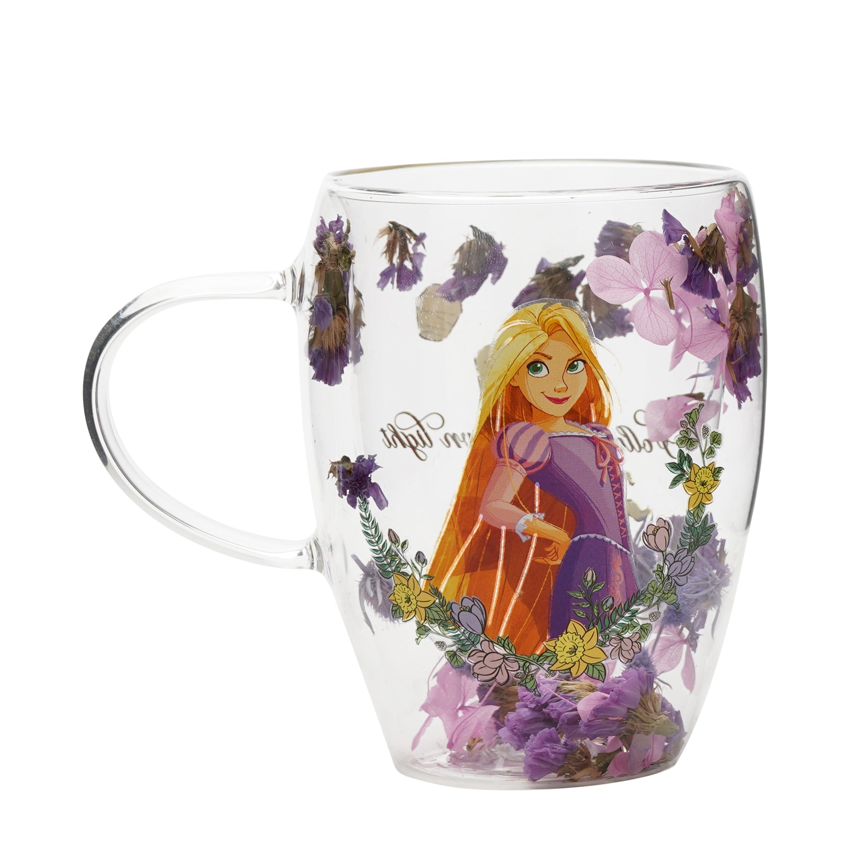 DISNEY PRINCESS - Rapunzel - Glass with Dried Flowers 10oz