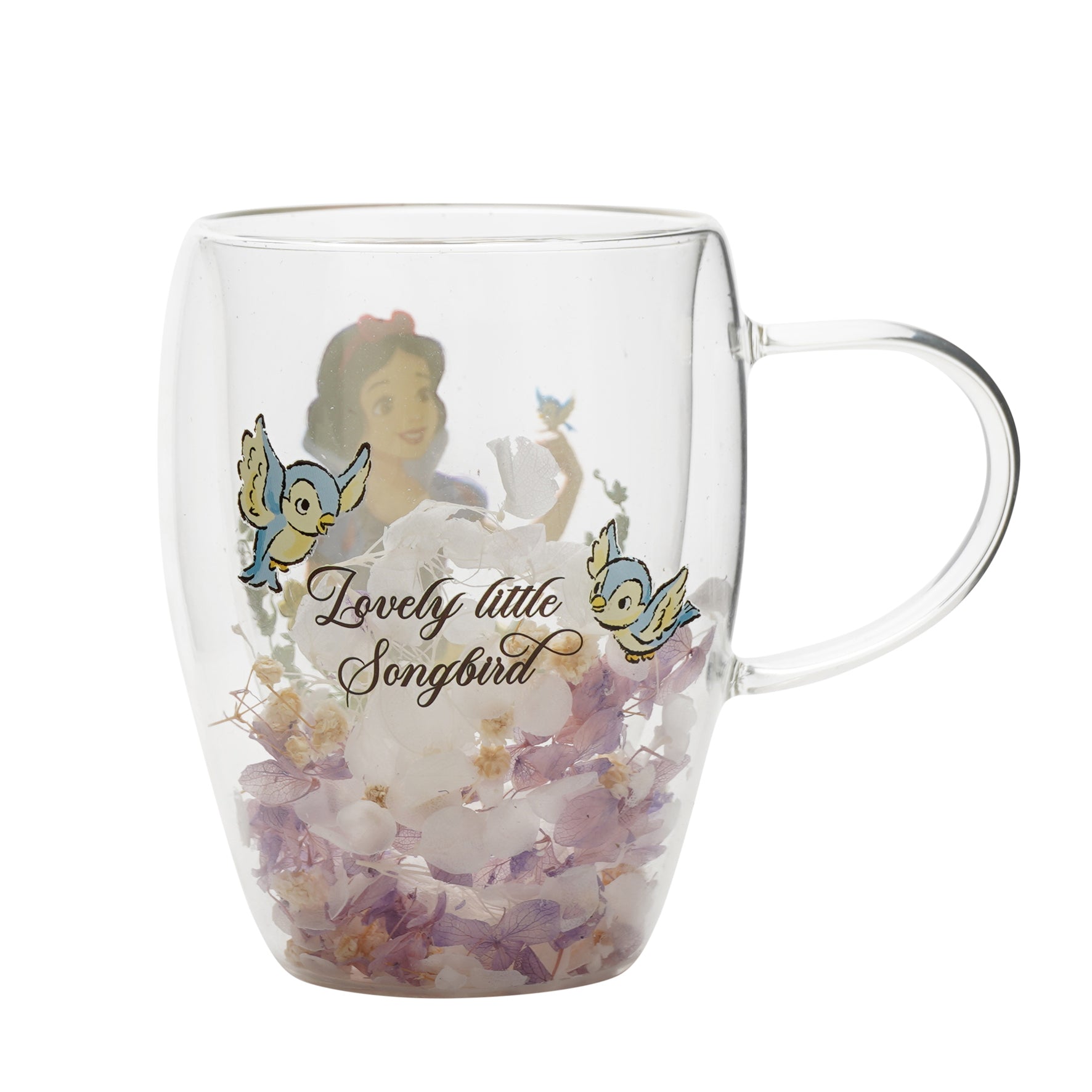 DISNEY PRINCESS - Snow White - Glass with Dried Flowers 10oz