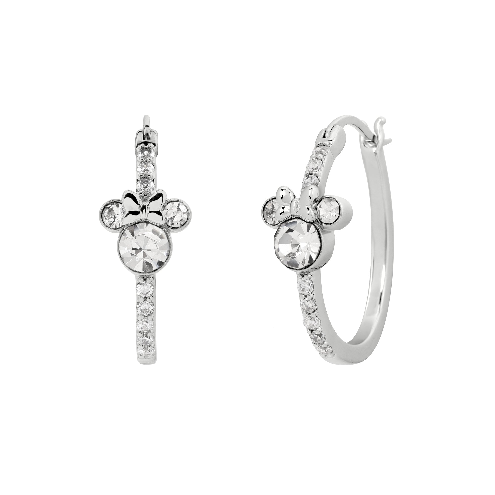 MINNIE - Silver Plated Stone Set Hoop Earrings