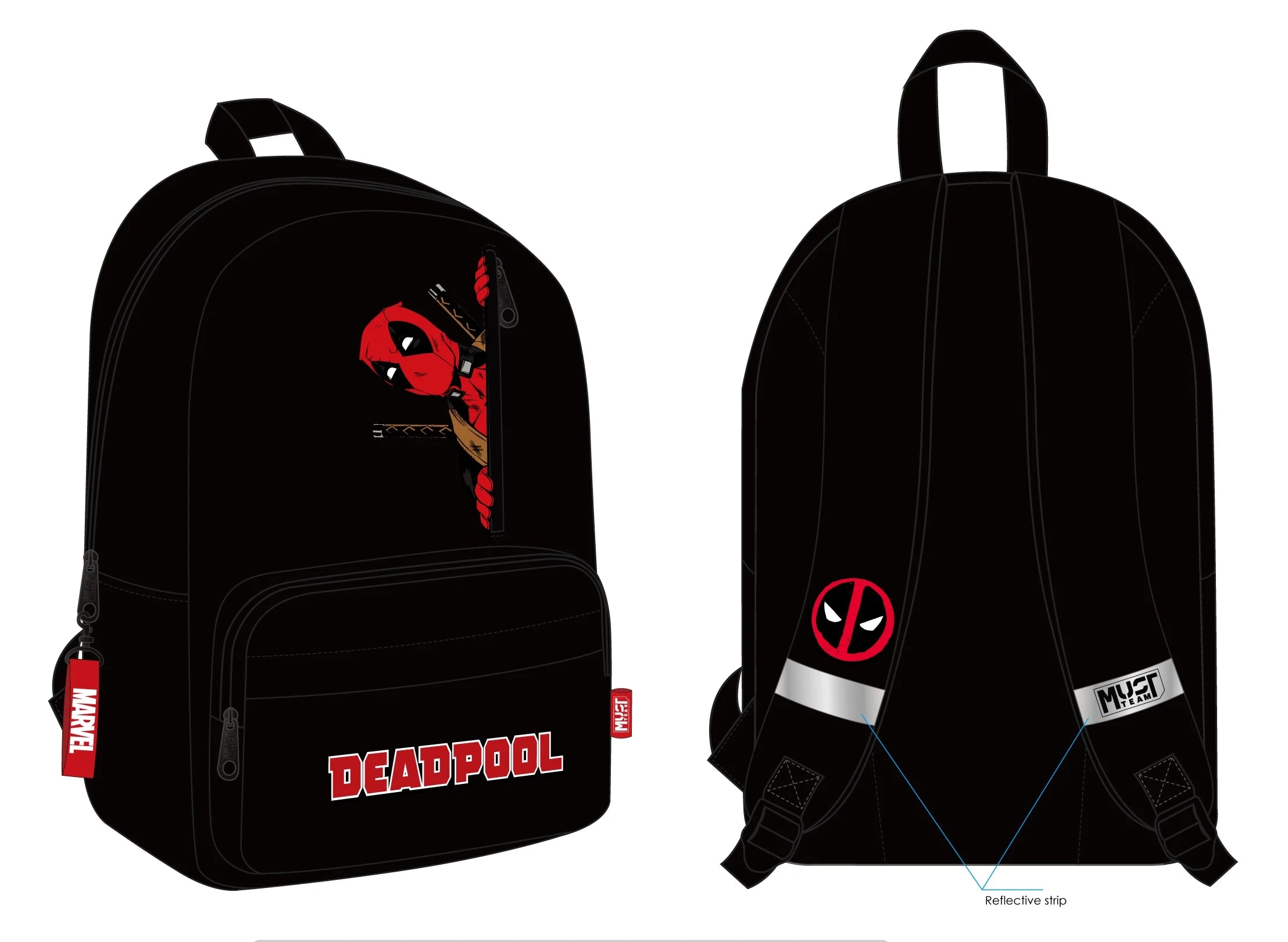 DEADPOOL - Red Logo - Backpack '41x29x17cm'